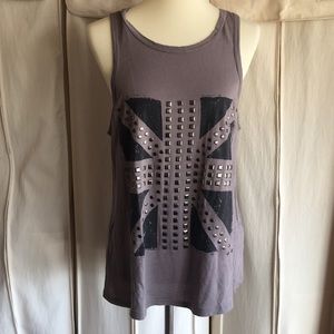 Made in the USA, studded graphic tank